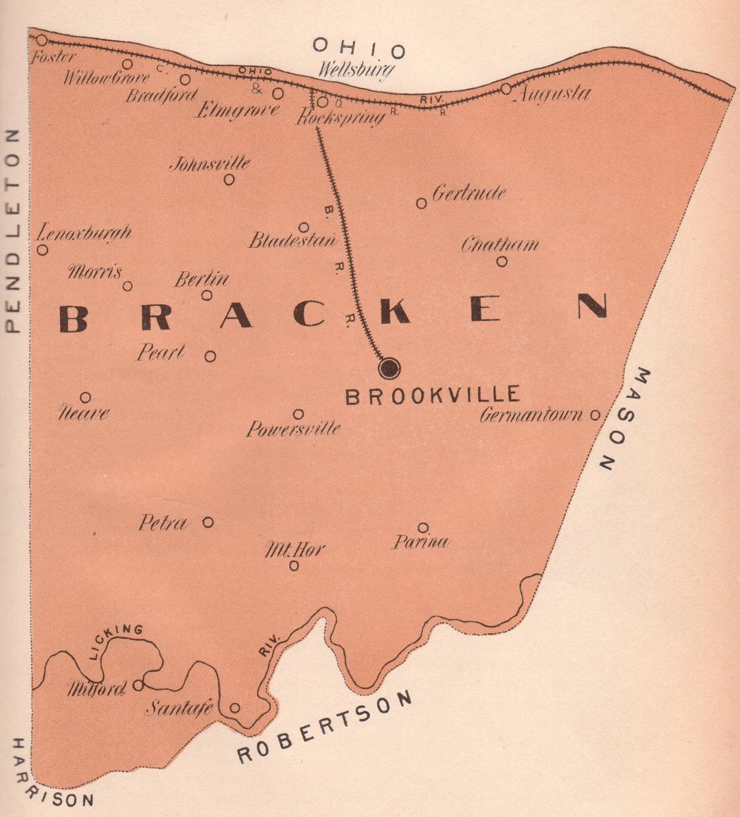 1889 Map of Bracken County, Kentucky