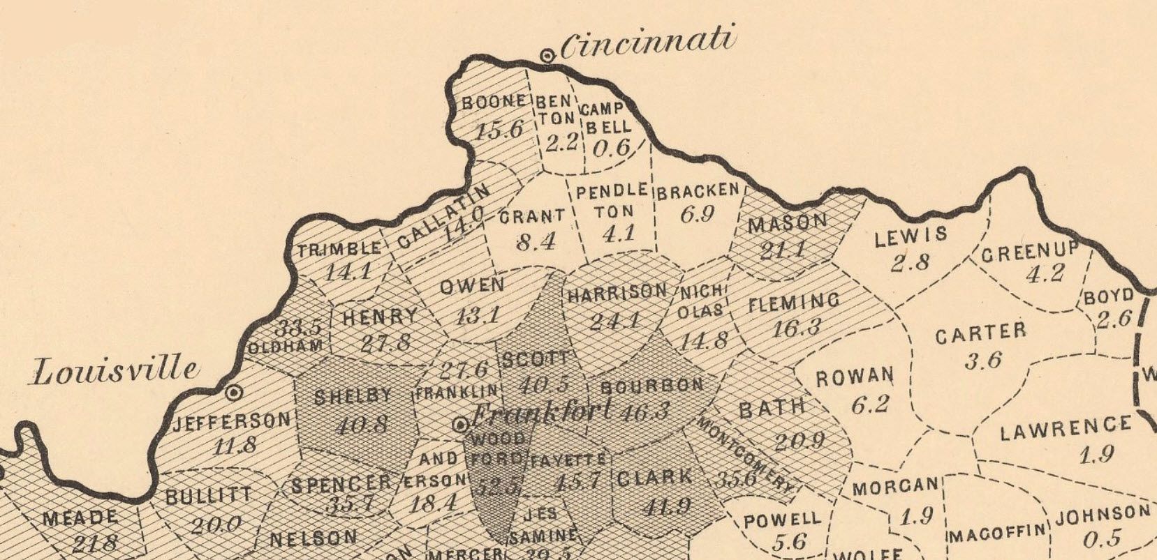 1860 Slave Map