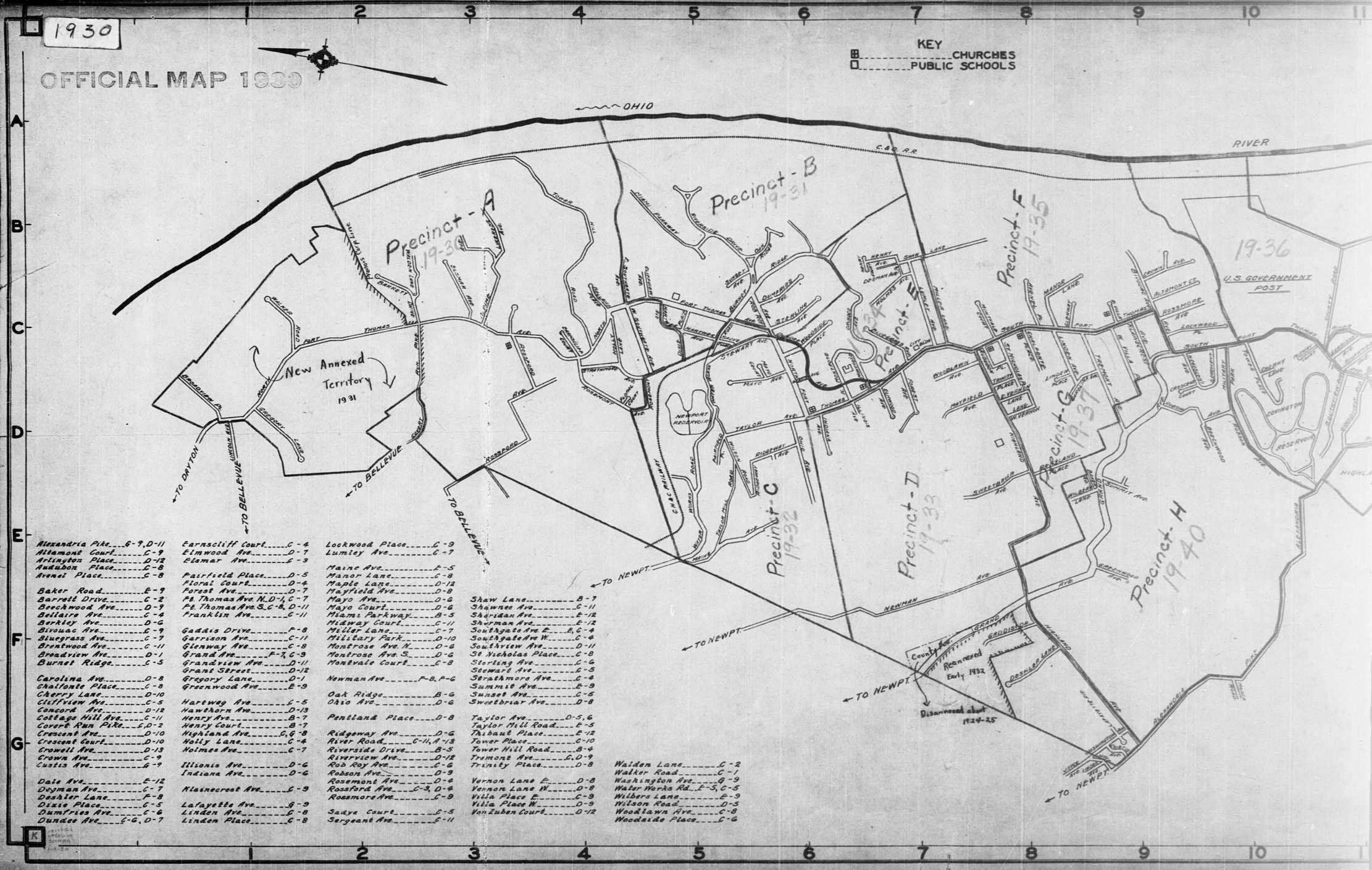 Census Enumeration Map, Campbell County, Ky