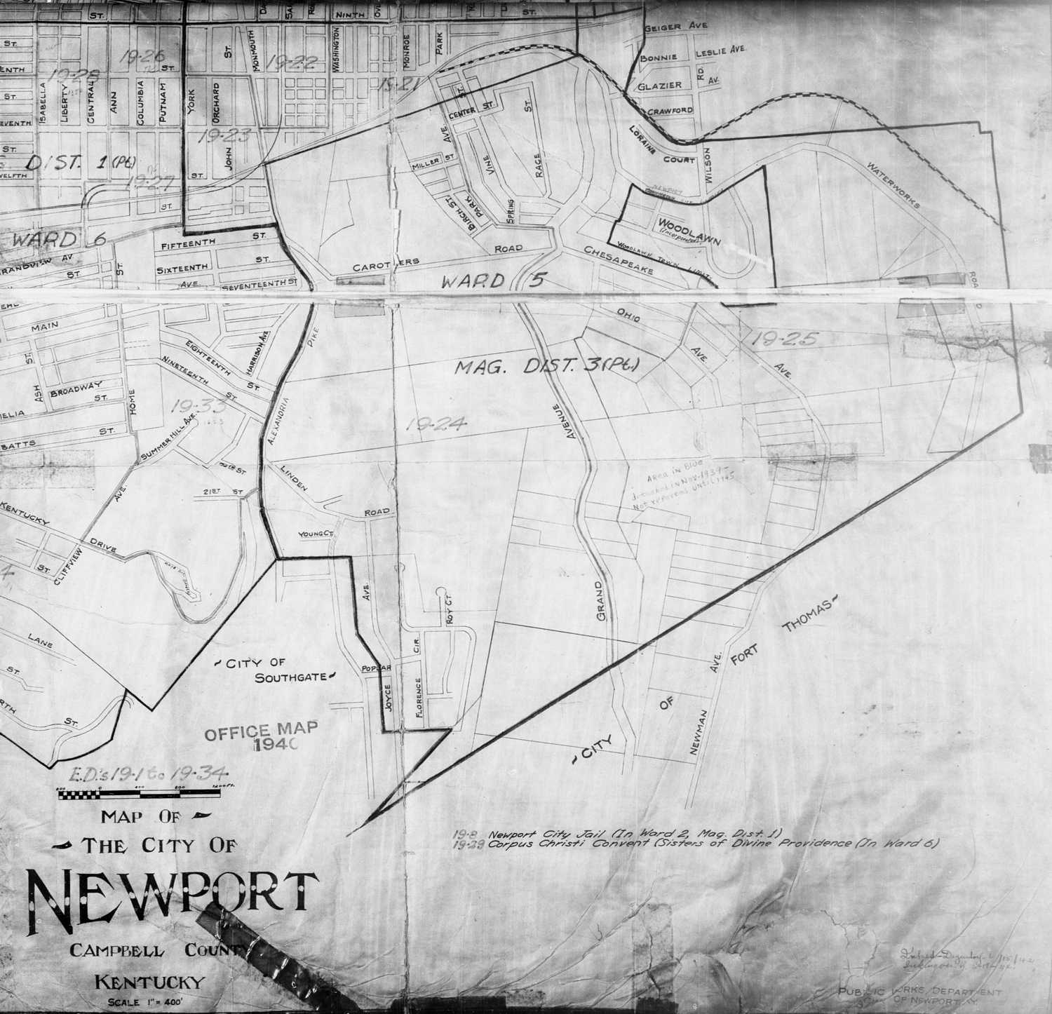 Census Enumeration Map, Campbell County, Ky