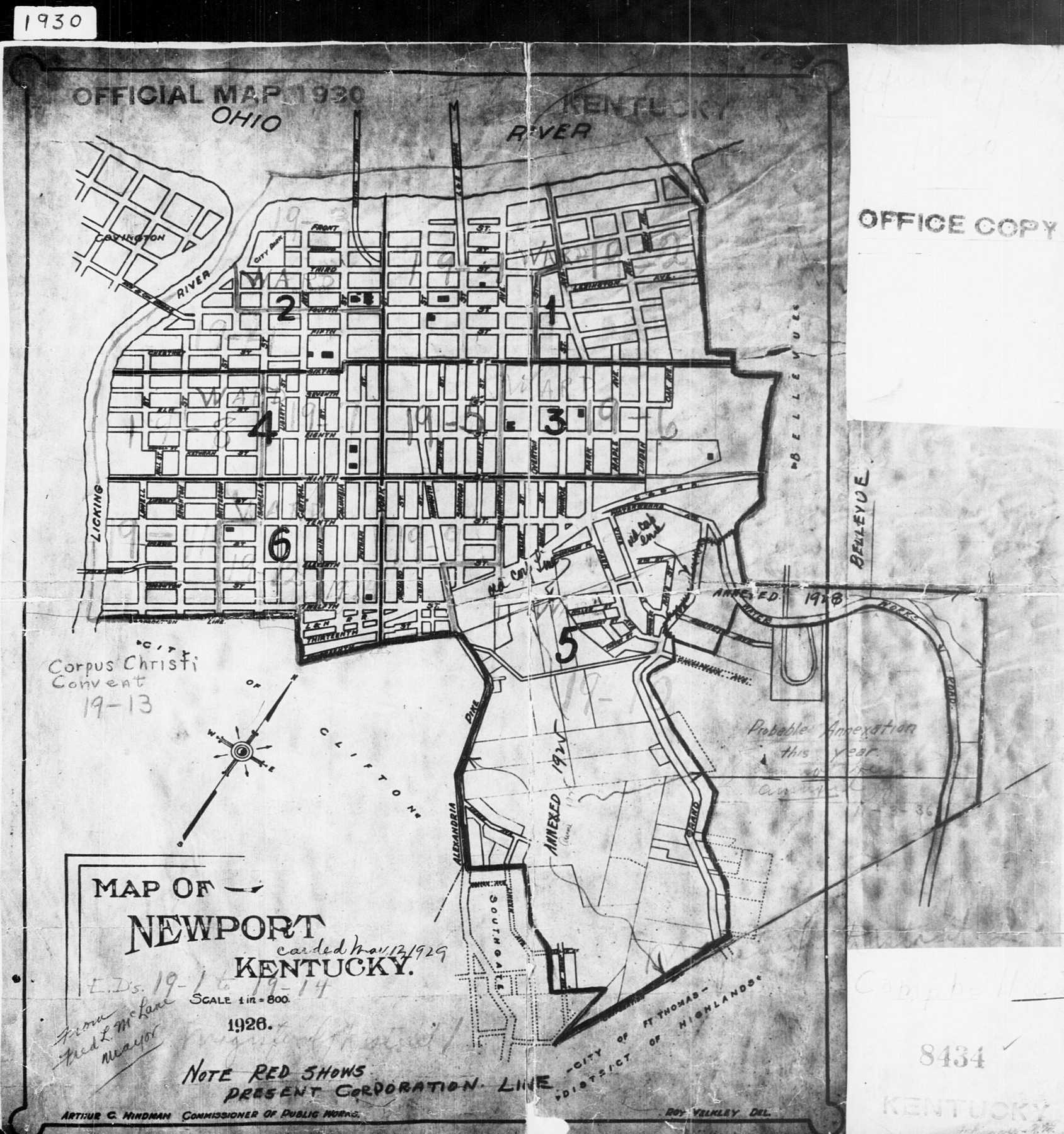 Census Enumeration Map, Campbell County, Ky