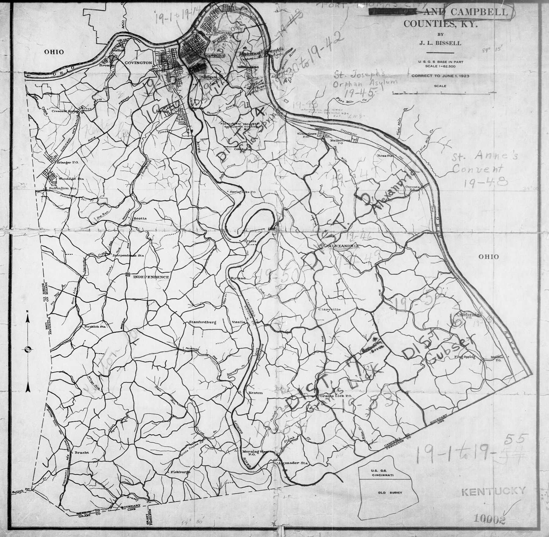 Census Enumeration Map, Campbell County, Ky