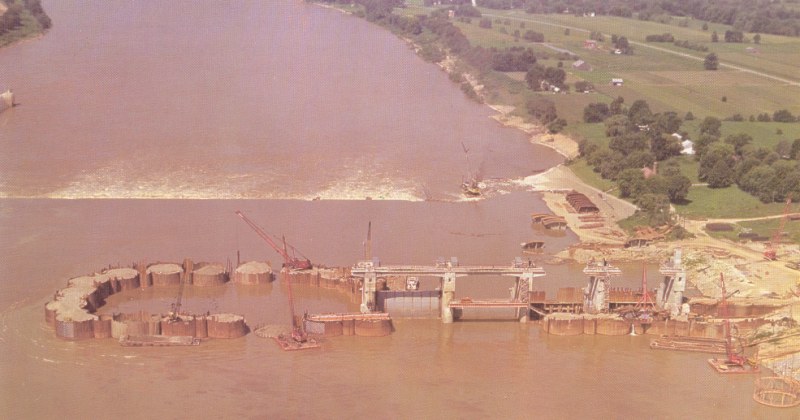 <title>Markland Dam Construction, near Warsaw, Kentucky</title>