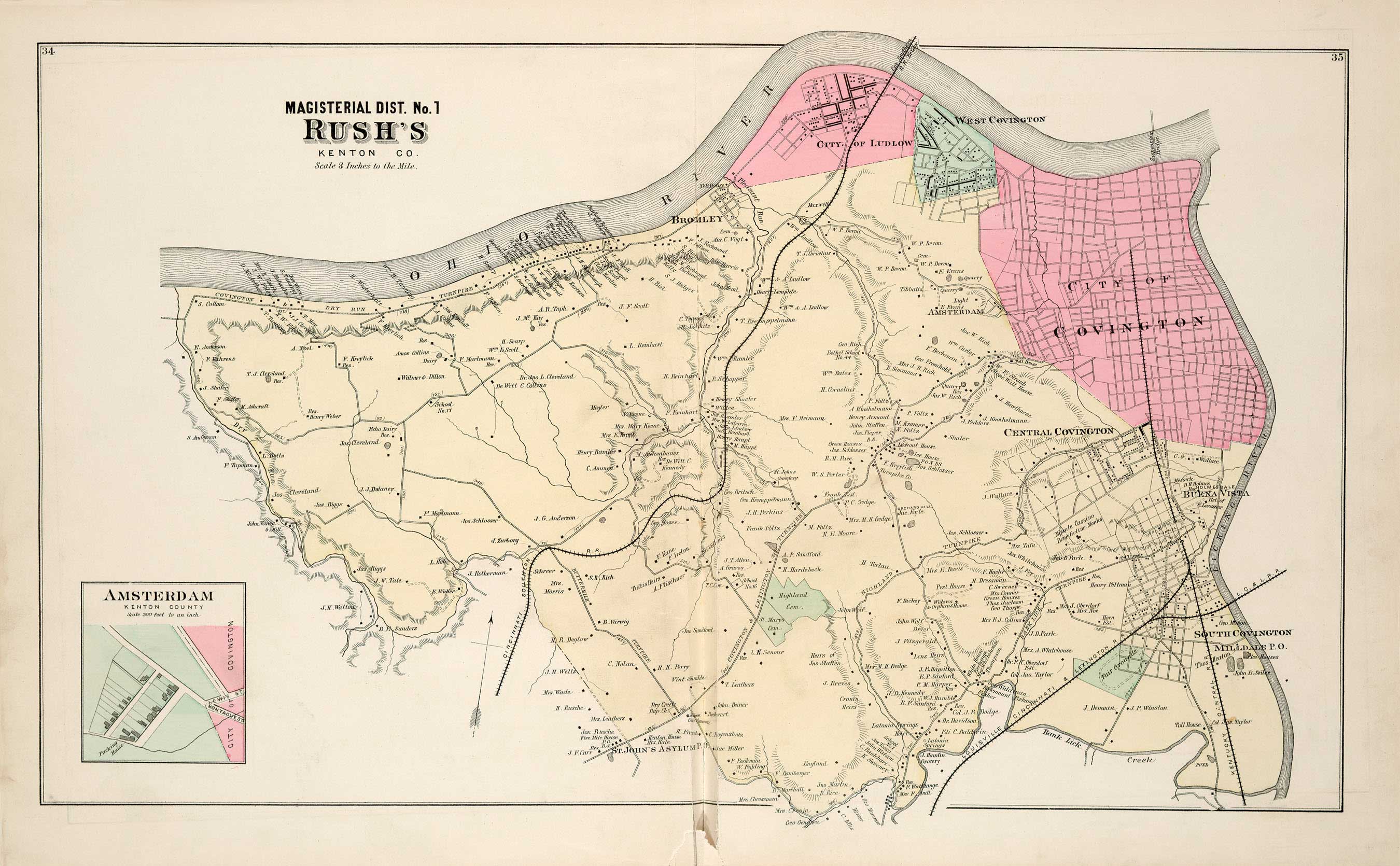 1883 Kenton County Map