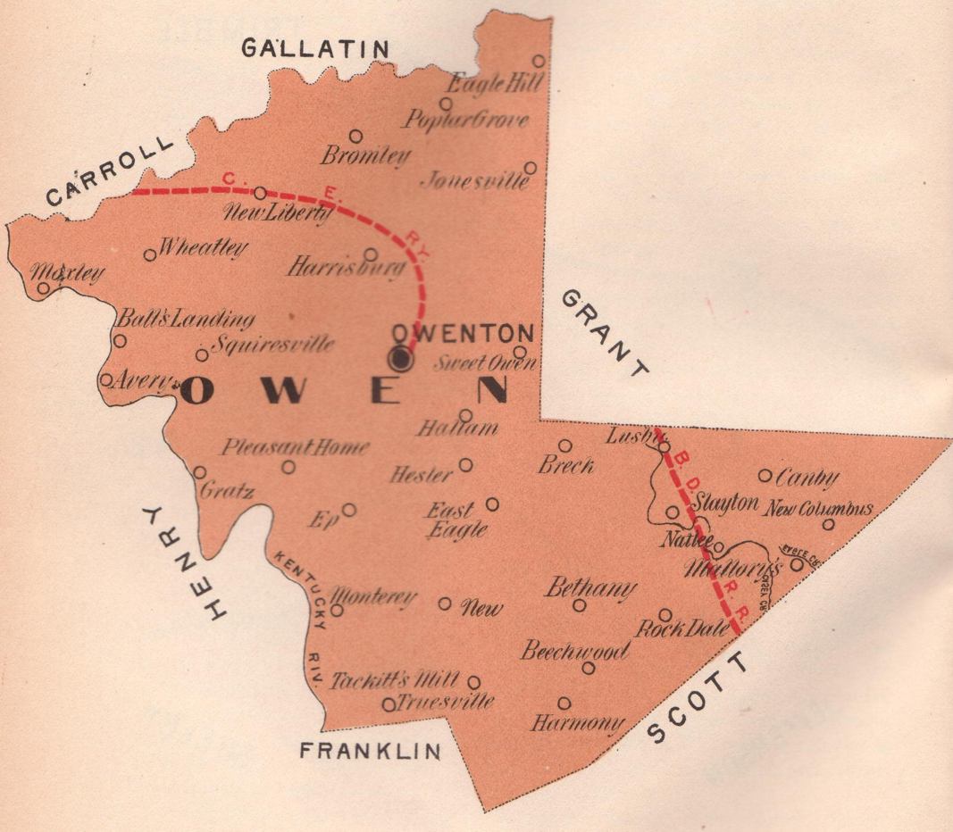 1889 Map of Owen County, Kentucky