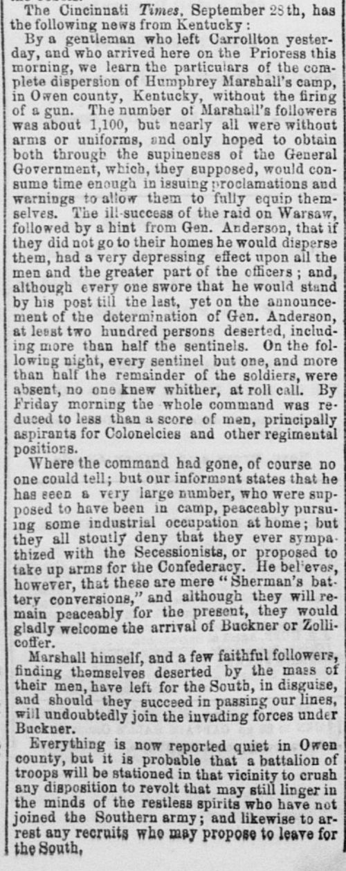 Civil War in Owen County