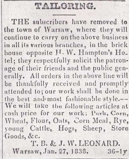 A Few Ads From 1838