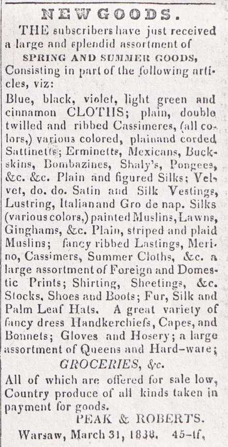 A Few Ads From 1838