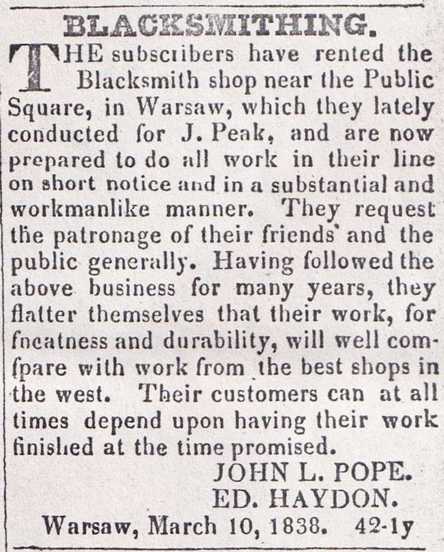 A Few Ads From 1838