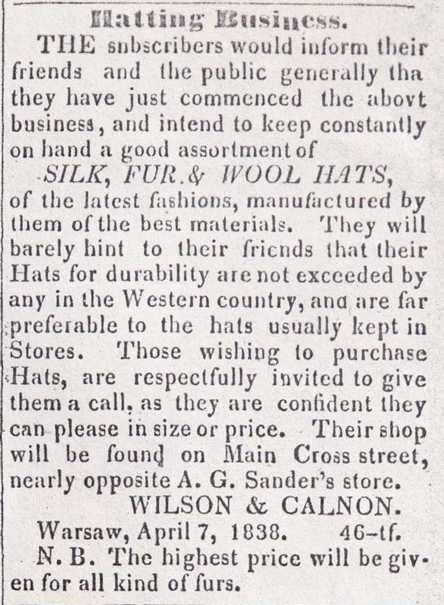 A Few Ads From 1838