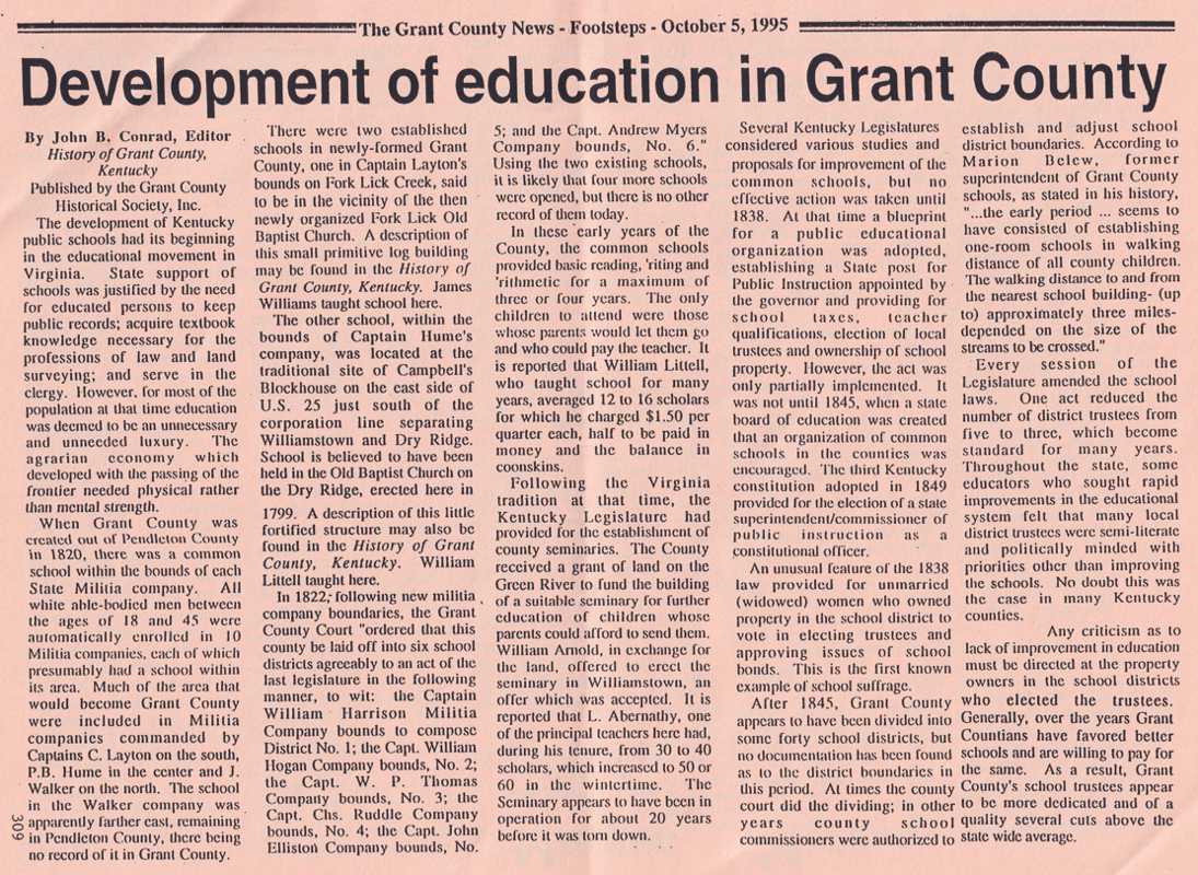 Grant County Education